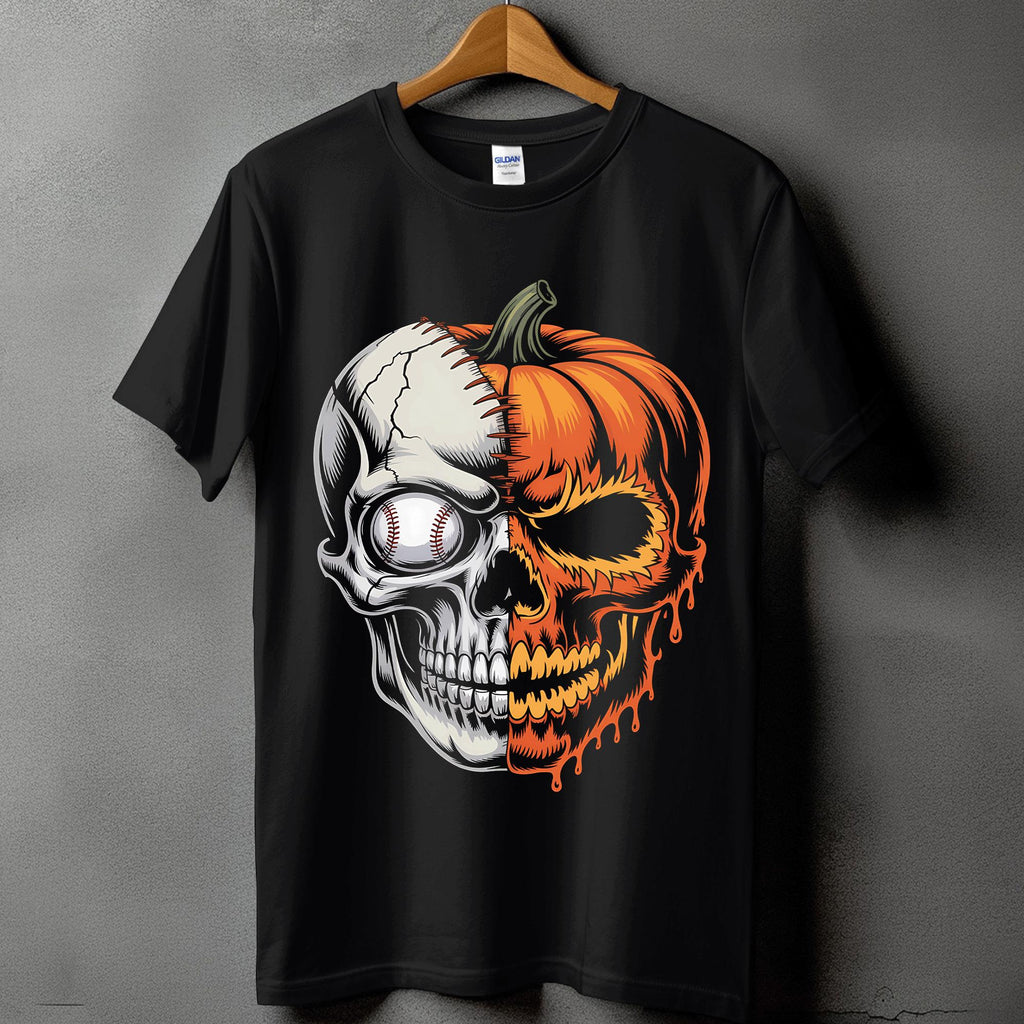 Pumpkin Baseball Halloween Shirt, Ghost Baseball Sweatshirt, Game Day Shirt, Baseball Shirt, Spooky Sports Fan Baseball, Baseball Skull Tee