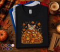 Cute Fall Cat Shirt, Cozy Autumn Kitten Tee