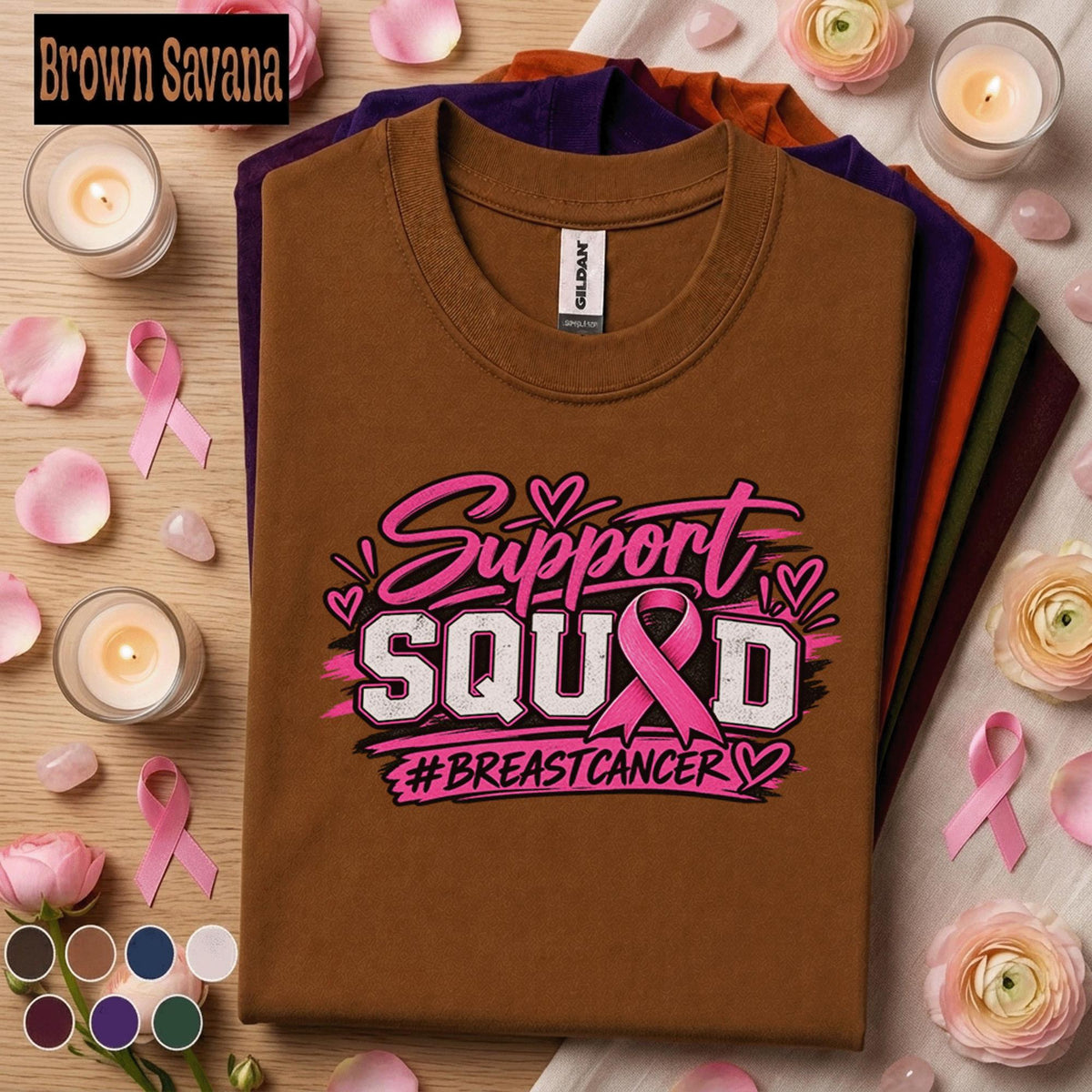 Breast Cancer Awareness Shirt, Support Squad Pink Ribbon Tee, Breast Cancer Support Team Shirt, October Awareness Walk Family Gift Tee