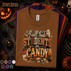 I Will Trade Students for Candy Shirt, Funny Teacher Halloween Tee, Spooky Classroom Ghost Shirt, Fall School Teacher Halloween Gift Tee