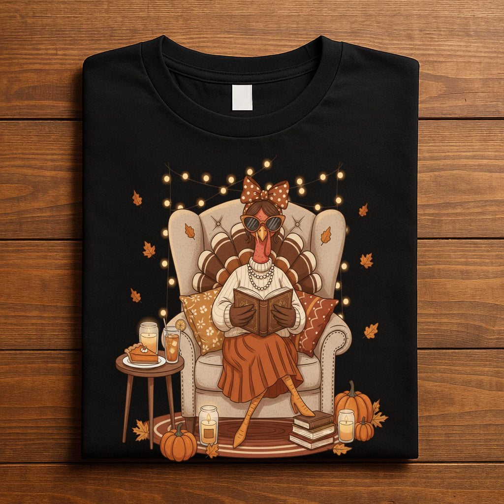 Turkey Reading Book Librarian Thanksgiving Teacher Shirt For Women, Literary Thankful Teacher Thanksgiving Librarian, Teacher Sweatshirt