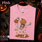 Pumpkin Skeleton Halloween Shirt, funny Skeleton Tee, Jack O Lantern Top, Funny Spooky Season Shirt, Halloween Gift