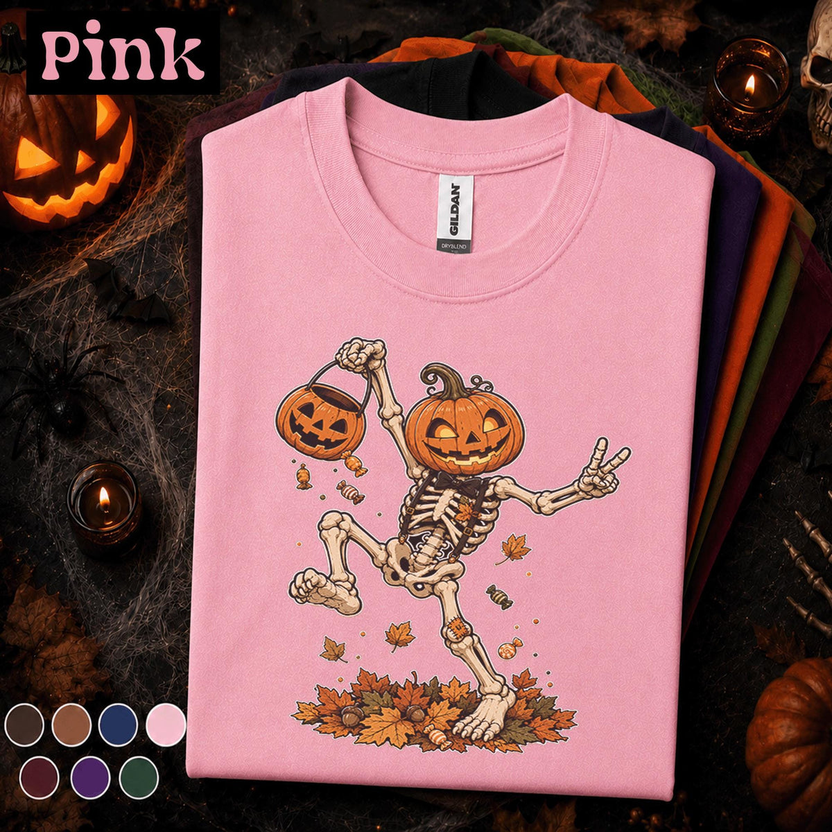 Pumpkin Skeleton Halloween Shirt, funny Skeleton Tee, Jack O Lantern Top, Funny Spooky Season Shirt, Halloween Gift