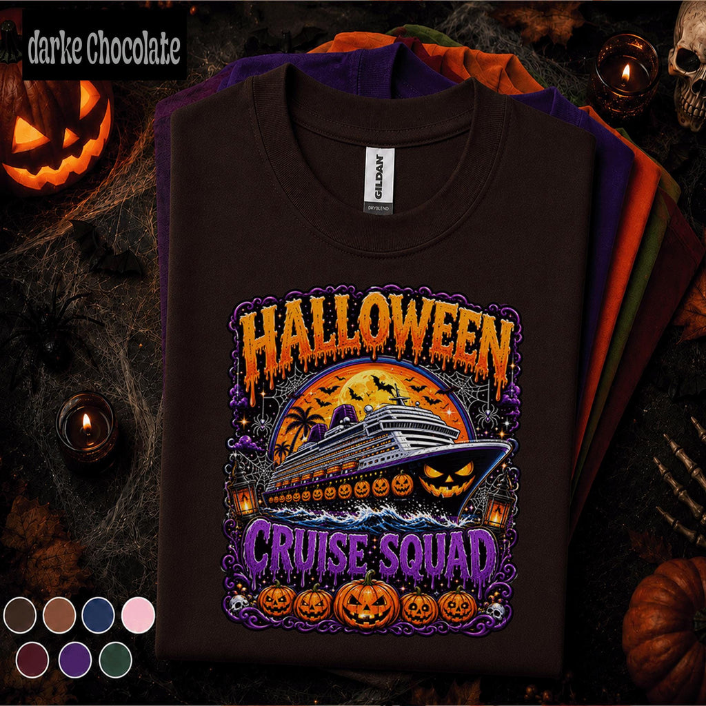Halloween Cruise Squad Shirt, Spooky Cruise Vacation Tee, Pumpkin Ship Halloween Shirt, Matching Family Group Cruise Trip Gift Tee