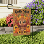 Gobble Gobble Garden Flag – Cute Thanksgiving Turkey Fall Sublimation Design for Rustic Autumn Decor, Thanksgiving Yard Flag