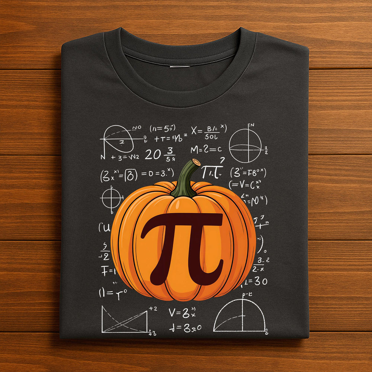 Pumpkin Pi Math Shirt Funny Halloween Teacher Tee With Pumpkin Pi Symbol & Math Formulas Perfect For Nerds Students And Geek Spooky Costume