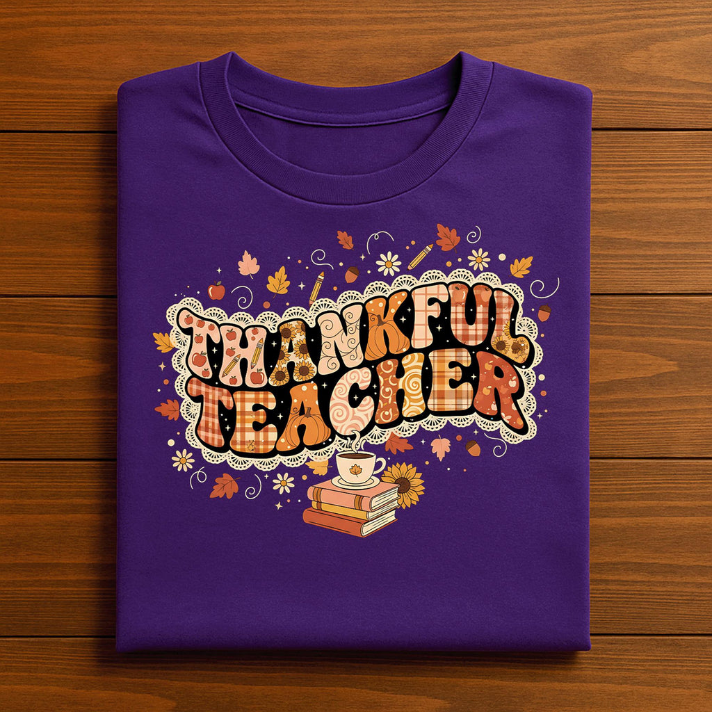 Cute Turkey Thanksgiving Teacher Shirt One Thankful Teacher Autumn Fall Harvest Classroom Tee, Gift Teacher Thanksgiving Sweatshirt