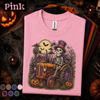 Skeleton Farmer Halloween Shirt, Spooky Tractor Tee, Vintage Farm Halloween T Shirt, Pumpkin Farmer Gift, Gothic Country Tee
