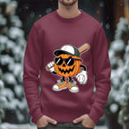 Pumpkin Baseball Halloween Shirt, Funny Jack O Lantern Sports Fan Tee, Spooky Baseball Sweatshirt, Haunted Pumpkin Shirt, Halloween Baseball