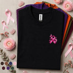 Breast Cancer Awareness Shirt, Pink Ribbon Pocket Tee