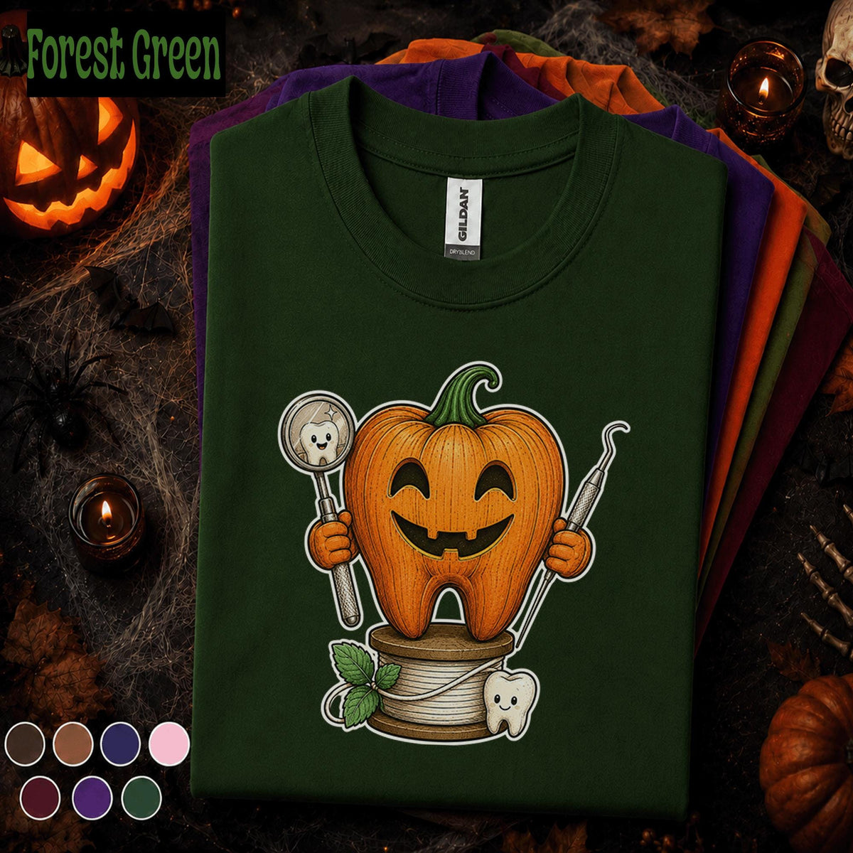 Pumpkin Tooth Halloween Shirt, Dental Hygienist Tee, Dentist Halloween Gift, Dental Assistant Shirt, Cute Spooky Dental Office T-Shirt