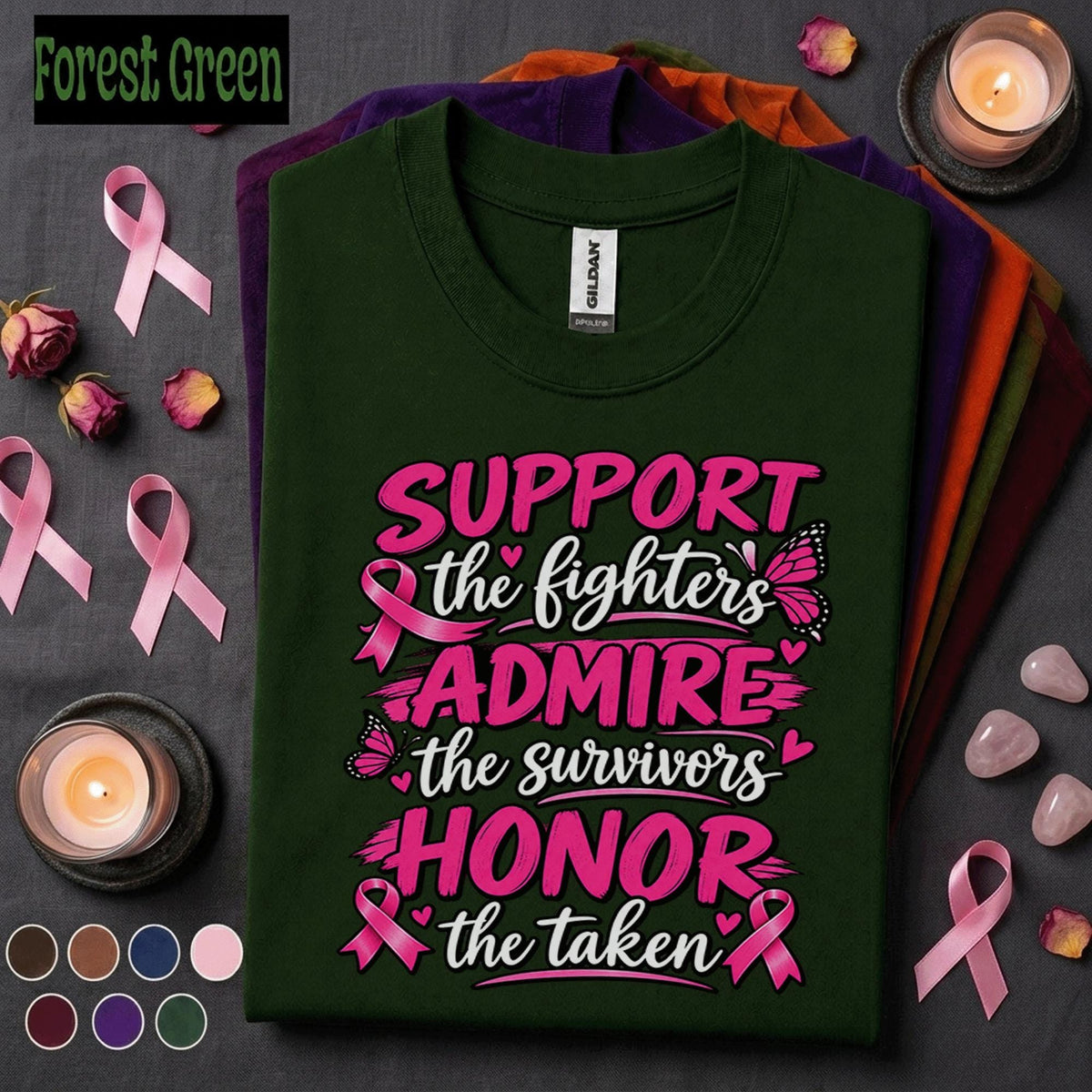 Breast Cancer Awareness Shirt, Support the Fighters Tee, Admire Survivors Pink Ribbon Shirt, Honor the Taken October Awareness Gift Tee