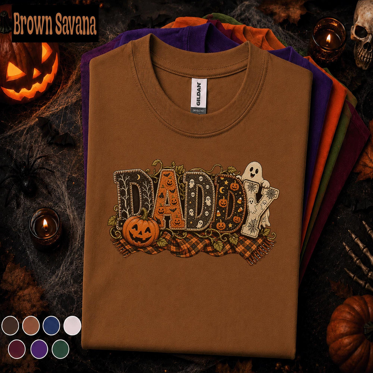 Daddy Halloween Shirt, Spooky Dad Pumpkin Tee, Cute Ghost Father Shirt, Vintage Halloween Dad Gift, Fall Jack O Lantern Family Top