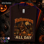 Bigfoot Halloween Shirt, Sasquatch Camping Tee, Halloween All Day Shirt, Spooky Campfire Cryptid Tee, Fall Gift for Bigfoot Lovers