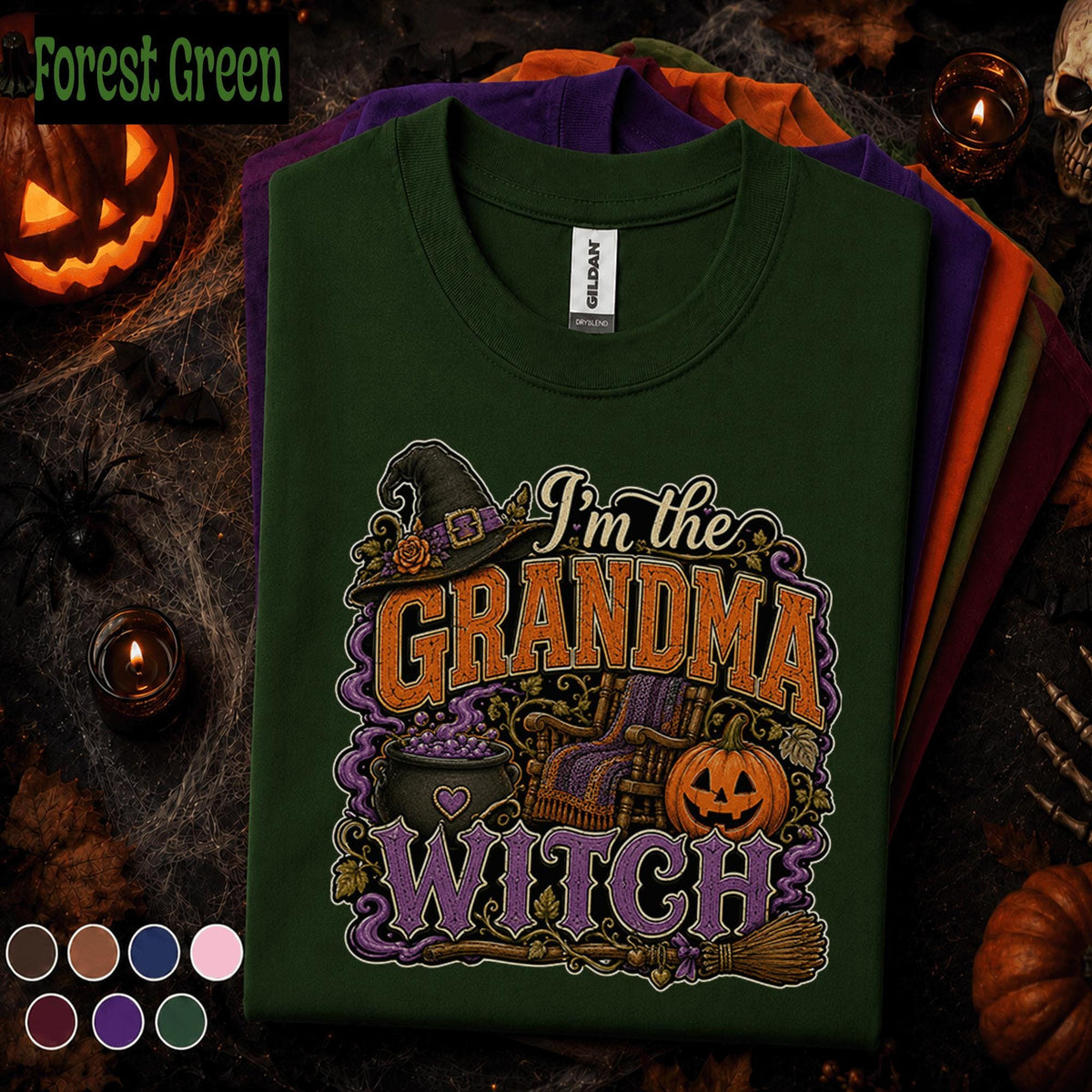Grandma Witch Halloween Shirt, Funny Witch Grandma Tee, Spooky Grandma Halloween Gift, Retro Pumpkin Witch Shirt, Fall Grandmother Tee