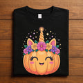 Unicorn Pumpkin Shirt, Cute Halloween Unicorn Tee