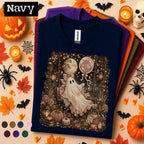 Cozy Ghost Halloween Shirt, Vintage Fall Ghost Tee, Cute Spooky Season Shirt, Pumpkin Moon Cottagecore Tee, Autumn Ghost Lover Gift