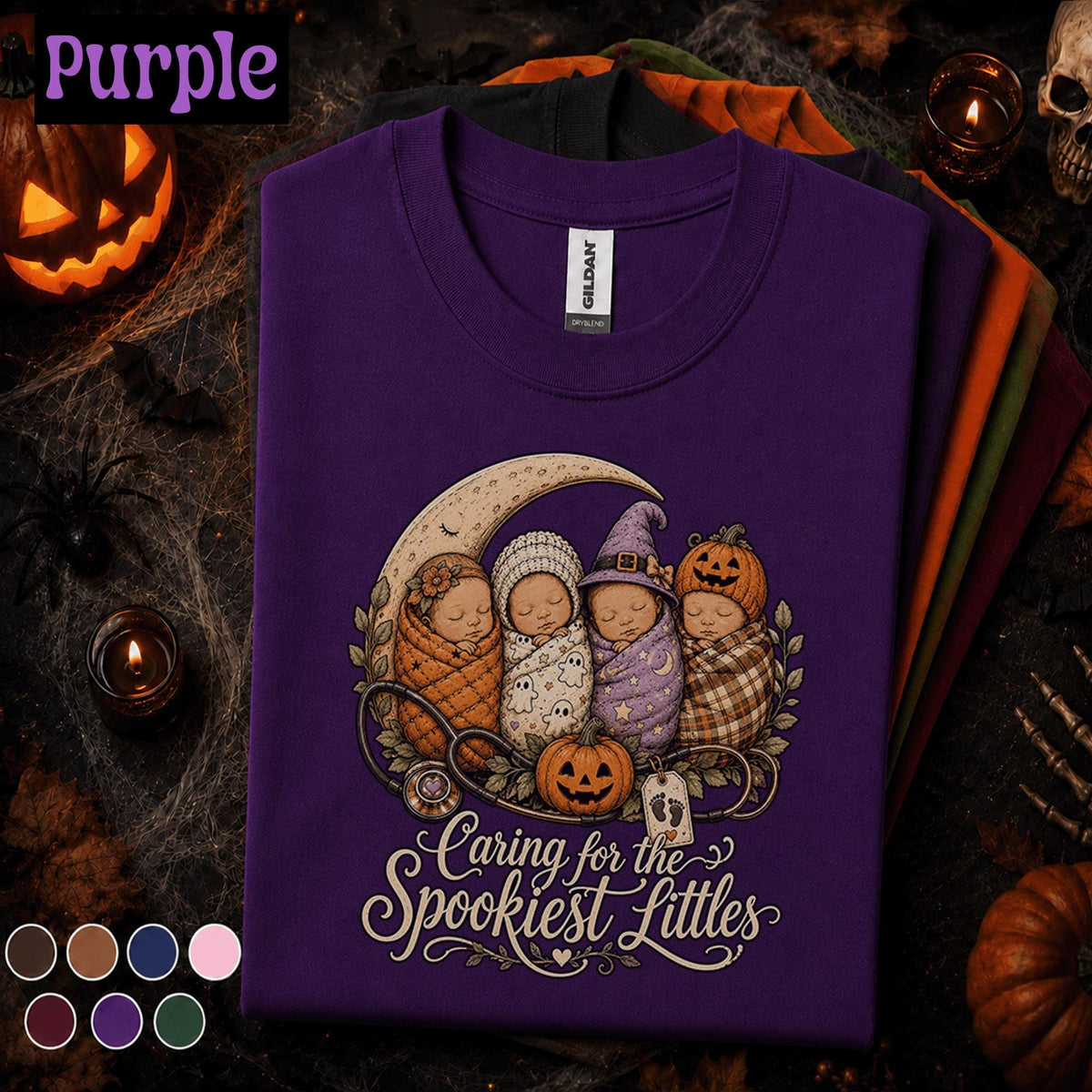 NICU Nurse Halloween Shirt, Spooky Baby Nurse Tee, Caring for the Spookiest Littles, Pediatric Nurse Gift, Cute Fall Nursing T-Shirt