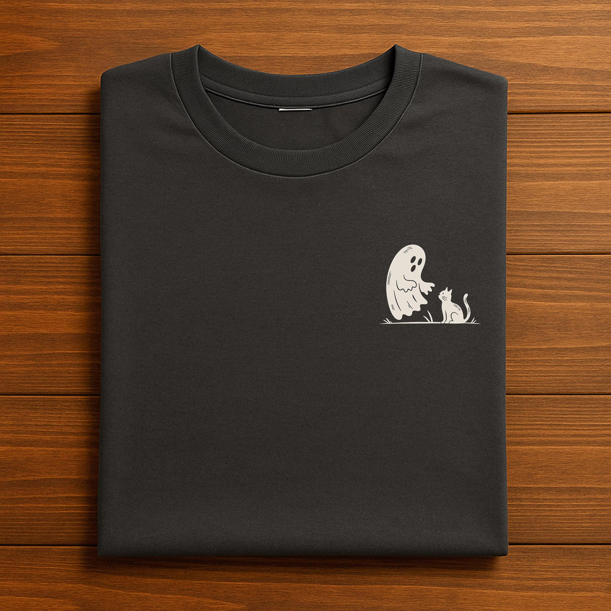 Ghost Cat pocket halloween shirt ghost and cat Sweatshirt, cute simple spooky style design