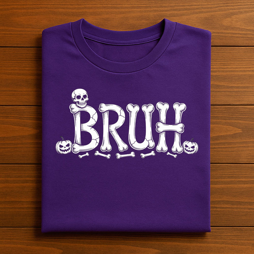 BRUH Skeleton Shirt, Funny Bone Letter Halloween Shirt, Teen Halloween Meme Tee, Bruh Skulls and Bones Shirt, BRUH Halloween Sweatshirt