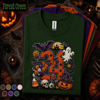 24th Birthday Halloween Shirt, Spooky Number 24 Tee, October Birthday Party Shirt, Ghost Pumpkin Witch Halloween Gift for Women Men