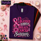 Breast Cancer Survivor Shirt, Blessed to Be Called Survivor Pink Ribbon Tee, Floral Butterfly Awareness Shirt, October Support Gift Women