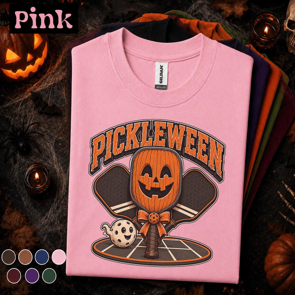 Pickleween Halloween Shirt, Funny Pickleball Pumpkin Tee, Spooky Pickleball Player Gift, Halloween Sports Shirt, Fall Court Tee