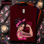 Breast Cancer Survivor Shirt, Strong Woman Pink Ribbon Tee, Breast Cancer Awareness Month Shirt, Warrior Fighter Gift for Women