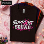 Breast Cancer Awareness Shirt, Support Squad Pink Ribbon Tee, October Awareness Team Shirt, Cancer Walk Family Support Gift for Women Tee