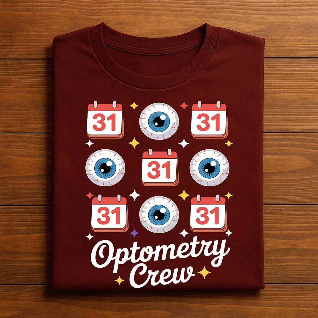 Optometry Crew Halloween Shirt, Funny Eye Doctor Halloween Optician Tee with Eyeballs and October 31 Design