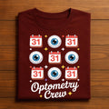 Optometry Crew Halloween Shirt, Funny Eye Doctor Halloween Optician Tee with Eyeballs and October 31 Design