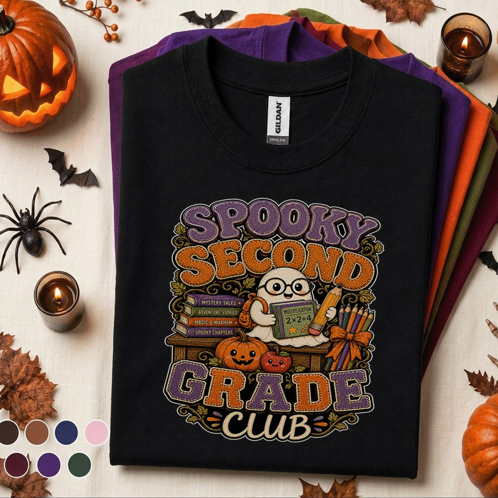Spooky Second Grade Club Halloween Shirt, 2nd Grade Teacher Tee