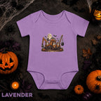 Construction Truck Halloween Baby Bodysuit, Ghost Excavator Infant Onesie, Pumpkin Crane Spooky Baby Outfit, First Halloween Baby Gift