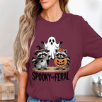 Spooky and Feral Raccoon Shirt, Halloween Raccoon Ghost Tee, Funny Pumpkin Costume Shirt, Fall Animal Lovers Tee, Funny Halloween Sweatshirt