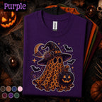 Leopard Ghost Halloween Shirt, Witch Ghost T Shirt, Spooky Season Tee, Pumpkin Shirt, Cute Witchy Fall Tee, Halloween Ghost Gift