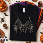 Spider Web Bow Halloween Shirt, Gothic Coquette T Shirt