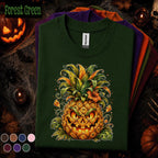 Pineapple Jack O Lantern Halloween Shirt, Tropical Pumpkin Tee, Spooky Pineapple Shirt, Funny Halloween Party Fall Gift Tee