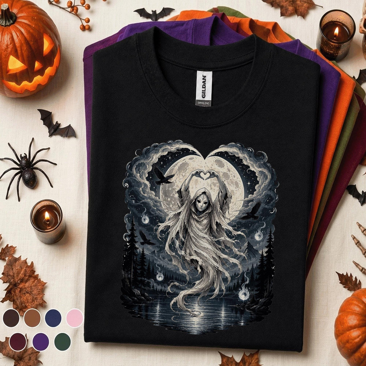 Moon Spirit Halloween Shirt, Gothic Ghost Tee