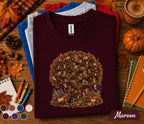 Cute Cat Fall Shirt, Autumn Kitten Tree Tee, Pumpkin Harvest Cat Lover T-Shirt, Woodland Cats Cottagecore Fall Outfit, Thanksgiving Gift