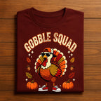 Gobble Squad Shirt, Friends Thanksgiving Tee with Hip Turkey Squad, Gift Thanksgiving Sweatshirt, Family Thanksgiving Hoodie