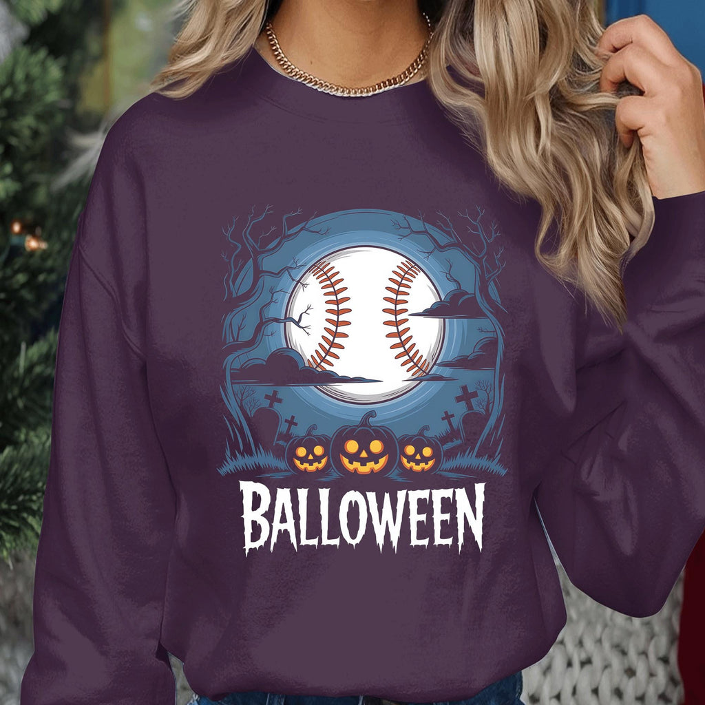Balloween Shirt, Pumpkin Baseball Halloween Shirt, Ghost Baseball Sweatshirt, Game Day Shirt, Baseball Shirt, Spooky Sports Fan Baseball Tee