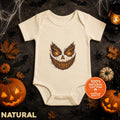 Scary Pumpkin Halloween Baby Bodysuit, Evil Jack O Lantern Infant Onesie
