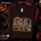 Skeleton Besties Halloween Shirt, Spooky Coffee T Shirt, Cute Bow Skeleton Tee, Pumpkin Fall Shirt, Halloween Girls Gift Tee