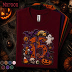 15th Birthday Halloween Shirt, Spooky Number 15 Birthday Tee, October Birthday Party T Shirt, Ghost Pumpkin Witch Teen Halloween Gift