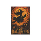 Witch Halloween Garden Flag, Flying Witch Full Moon Yard Decor, Black Cat Pumpkin Flag, Vintage Spooky Halloween Outdoor Porch Decoration