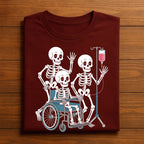Skeleton Hospital Shirt, Funny Medical Halloween Tee, Skeleton Wheelchair IV Drip T-Shirt, Spooky Nurse Doctor, Gift Nurse Halloween Shirt