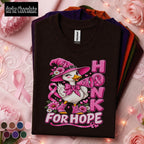 Breast Cancer Awareness Shirt, Honk for Hope Duck Tee, Pink Ribbon October Shirt, Cute Support Squad Gift, Survivor Fighter Women