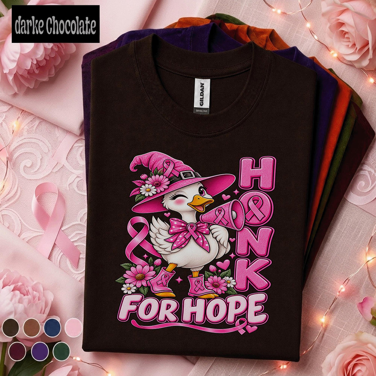 Breast Cancer Awareness Shirt, Honk for Hope Duck Tee, Pink Ribbon October Shirt, Cute Support Squad Gift, Survivor Fighter Women