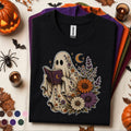 Floral Ghost Halloween Shirt, Book Lover Ghost T Shirt