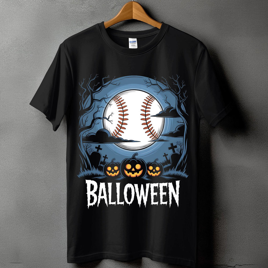 Balloween Shirt, Pumpkin Baseball Halloween Shirt, Ghost Baseball Sweatshirt, Game Day Shirt, Baseball Shirt, Spooky Sports Fan Baseball Tee